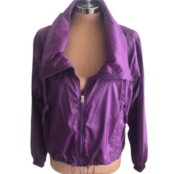 Xersion Cropped Rain Coat Jacket Water Resistant Bright Purple Sz.S-M New - Picture 1 of 11